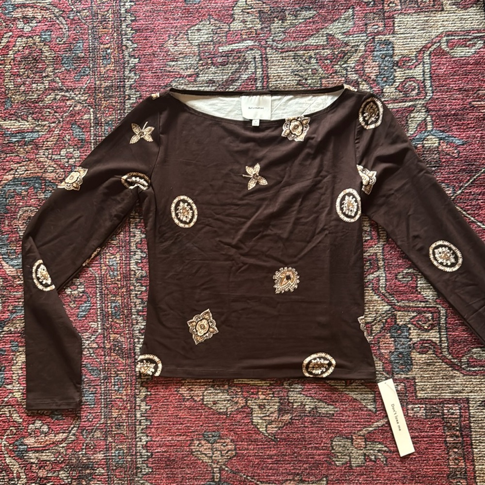 Reformation Wiley Knit Top Brown - Size M